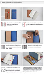 Luxe dagboek van koeienleer met 3x schriften en hoesjes