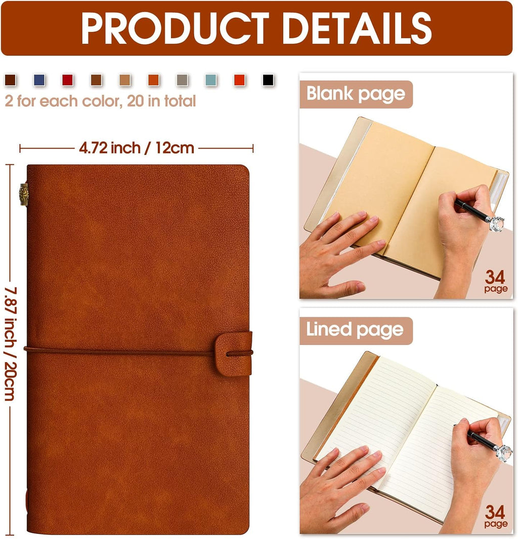 Vintage dagboek met schriften en hoesjes